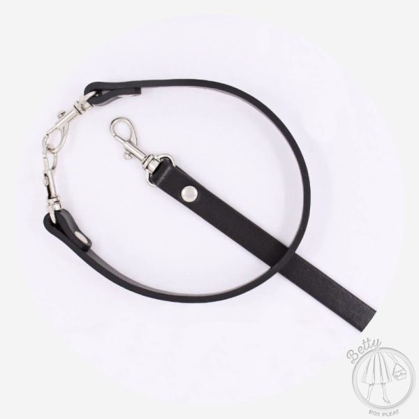 35cm (14in) Wristlet Strap – Black Faux Leather – 2 Pack