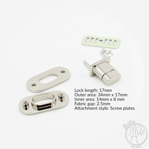 Twist Lock – Screw Back – Silver – 1 Pack