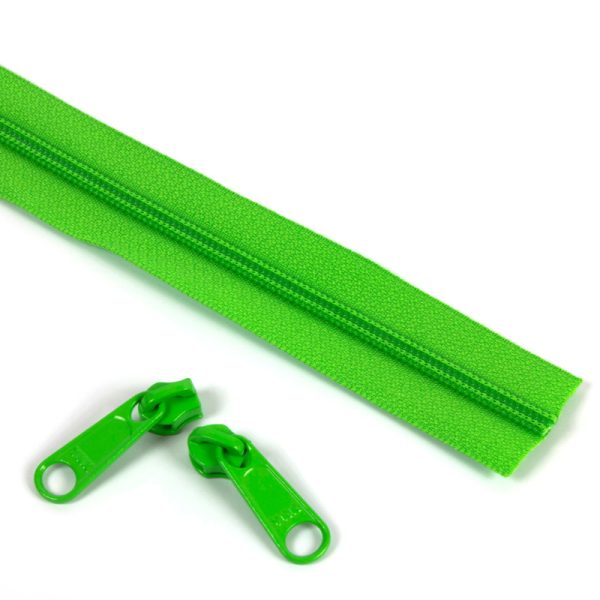 #5 YKK Zipper – Lime Green + 4 Pulls