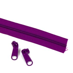 #5 YKK Zipper – Purple + 4 Pulls