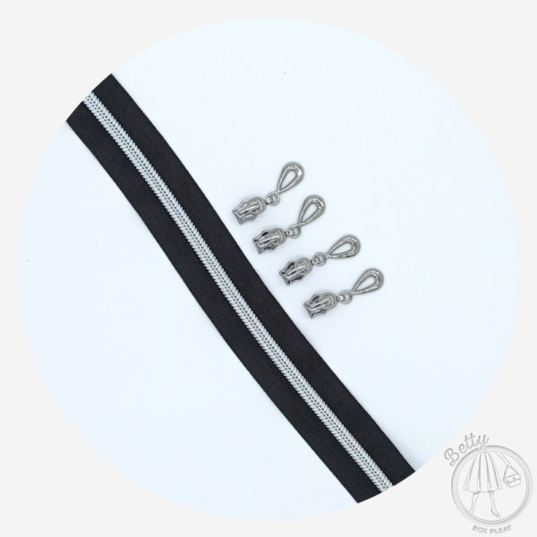 #5 Metal Look Zipper – Silver