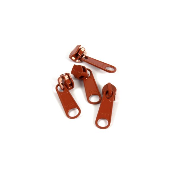#5 YKK Zipper – Burnt Orange + 4 Pulls