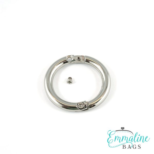 25mm (1in) Emmaline Bags Gate Ring (Screw-in) – Silver – 2pk