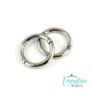 25mm (1in) Emmaline Bags Gate Ring (Screw-in) – Silver – 2pk