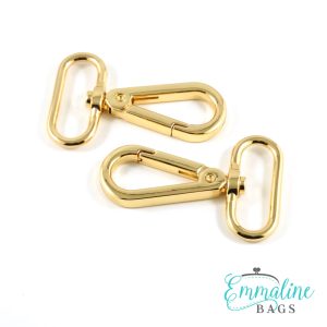 25mm (1in) Emmaline Bags Flat Swivel Snap Hook – Gold