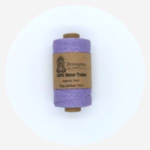 1mm Hemp Twine – Lavender 130m