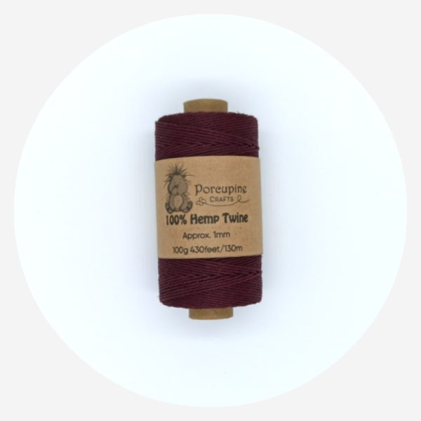 1mm Hemp Twine – Wine 130m