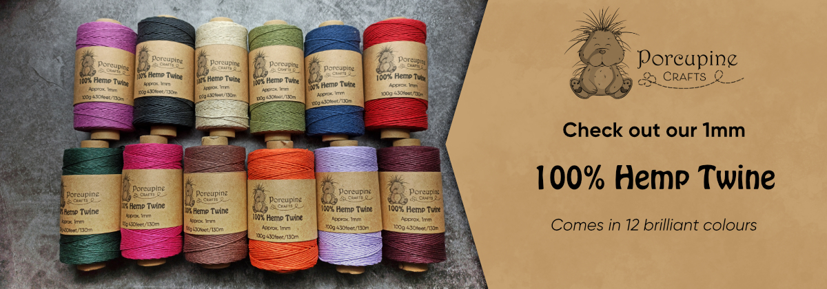Check out our 1mm 100% Hemp Twine. Comes in 12 brilliant colours!