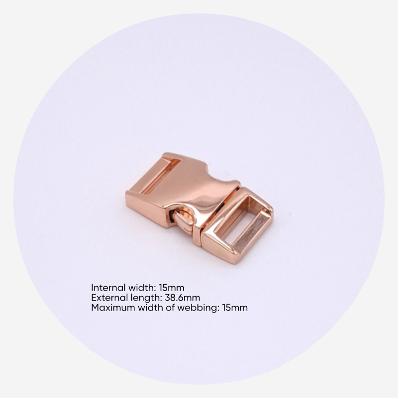 15mm Side Release Clips – Rose Gold