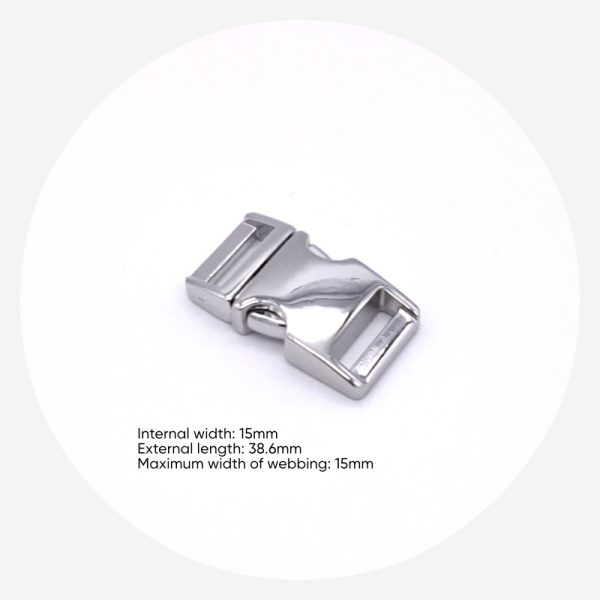 15mm Side Release Clips – Silver