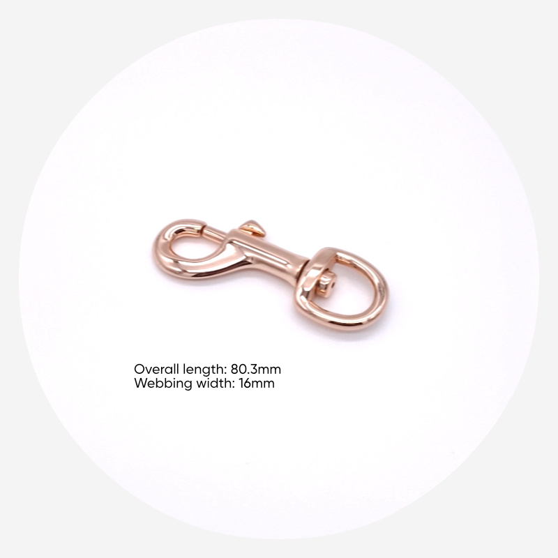 16mm (5/8in) Swivel Dog Clip – Rose Gold – 10 pack