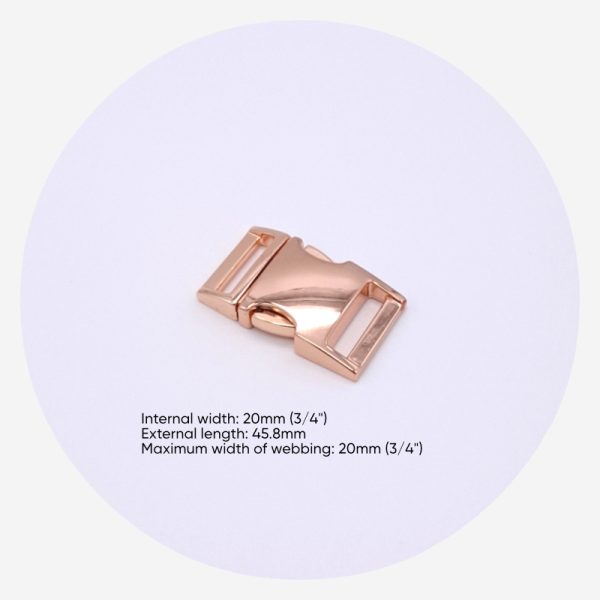 20mm (3/4in) Side Release Clips – Rose Gold