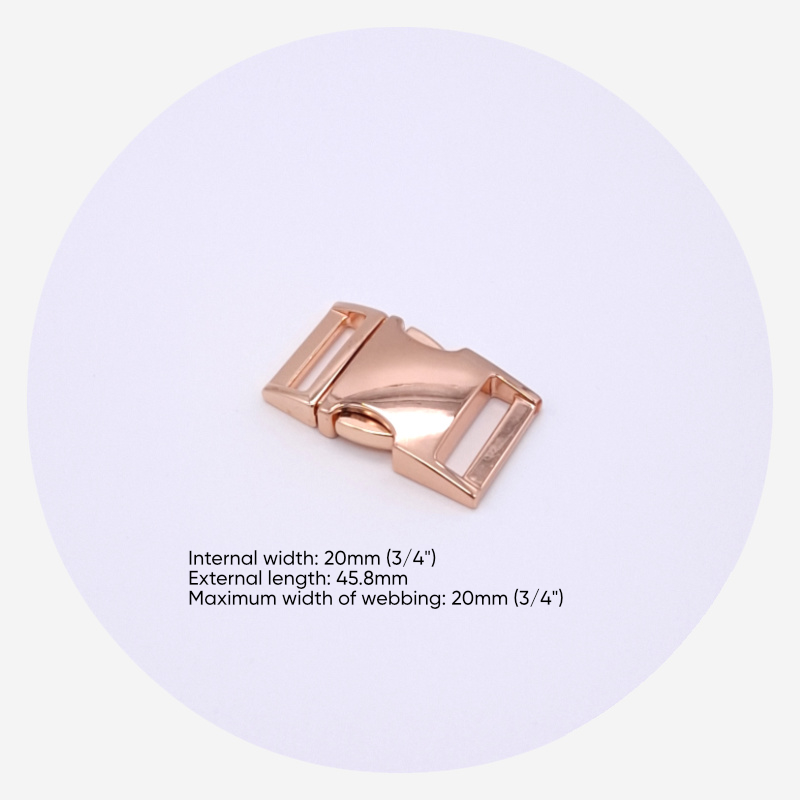 20mm (3/4in) Side Release Clips – Rose Gold