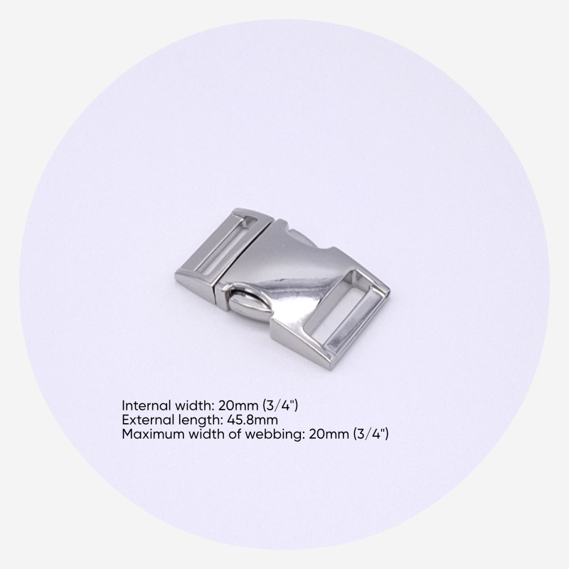 20mm (3/4in) Side Release Clips – Silver