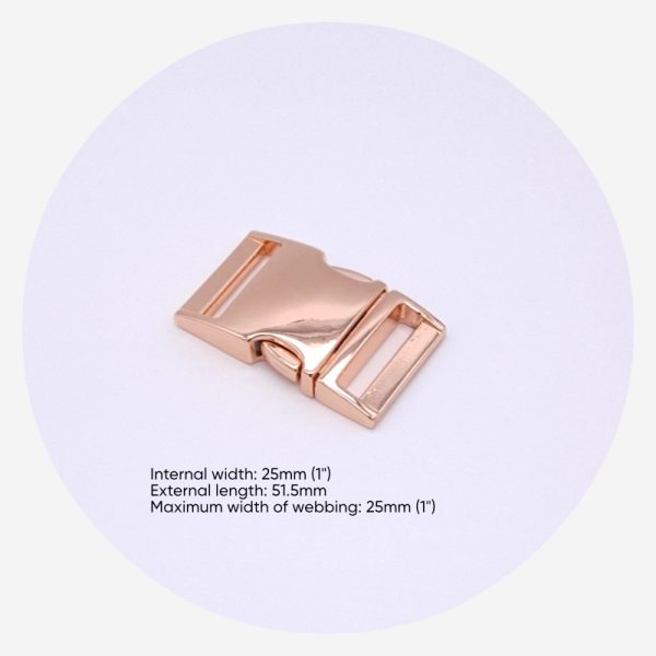 25mm (1in) Side Release Clips – Rose Gold