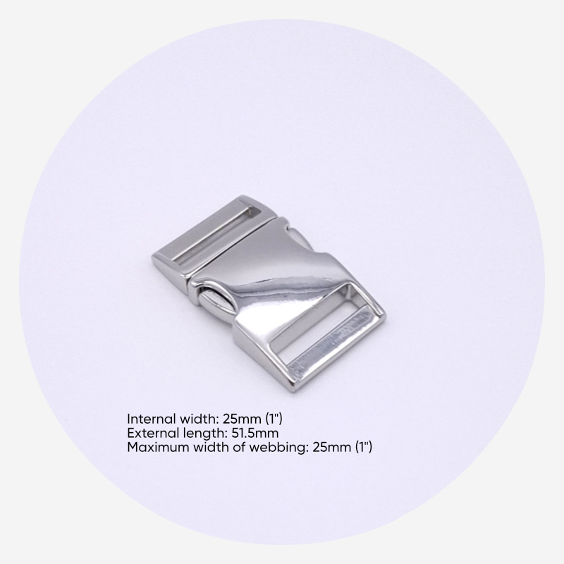 25mm (1in) Side Release Clips – Silver