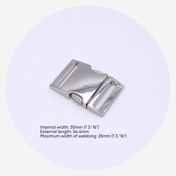 30mm Side Release Clips – Silver
